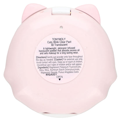 TonyMoly, Cat's Wink Clear Pact, 03 Translucent, 0.28 oz (8 g)