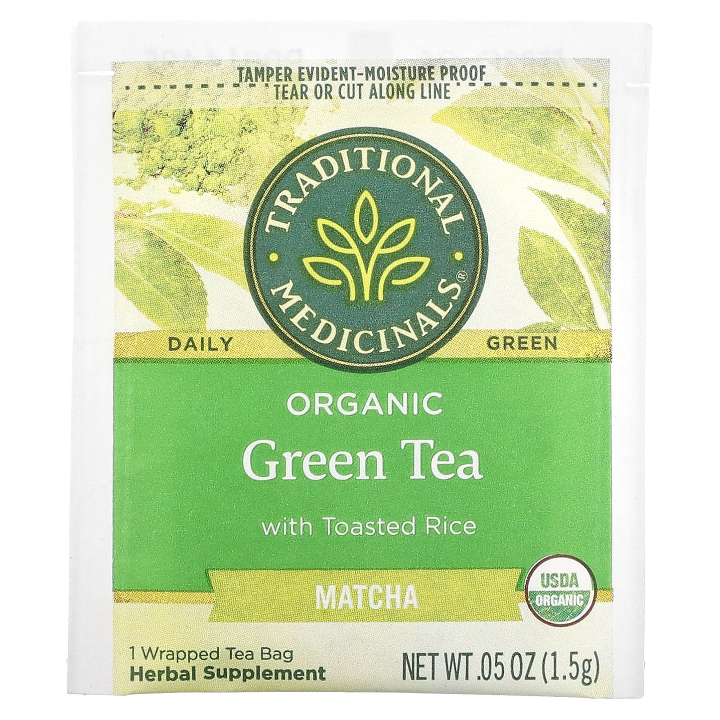 Traditional Medicinals, Organic Green Tea with Toasted Rice, Matcha, 16 Wrapped Tea Bags, 0.85 oz (24 g)