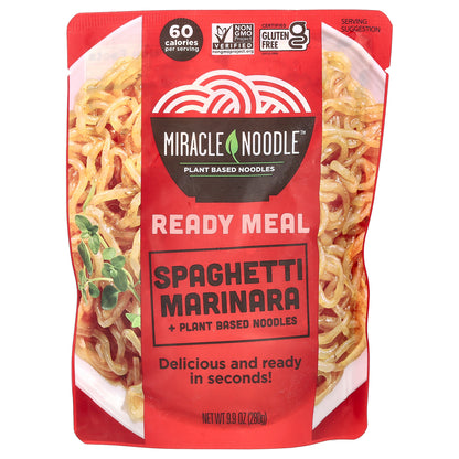 Miracle Noodle, Ready Meal, Spaghetti Marinara + Plant Based Noodles, 9.9 oz (280 g)