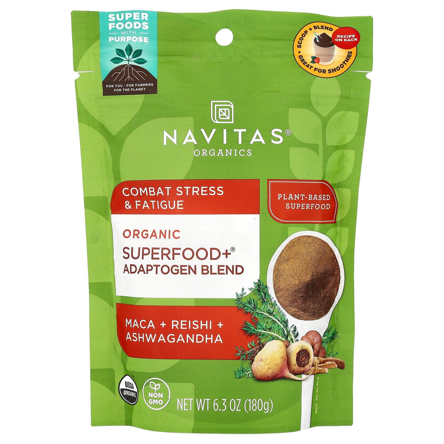 Navitas Organics, Organic Superfood+® Adaptogen Blend, 6.3 oz (180 g)