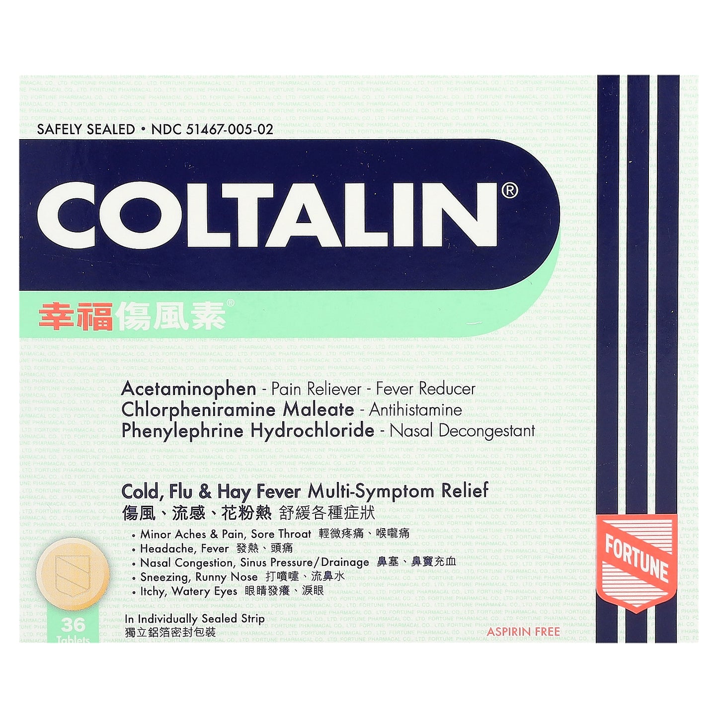 Fortune Pharm, Coltalin, 36 Tablets