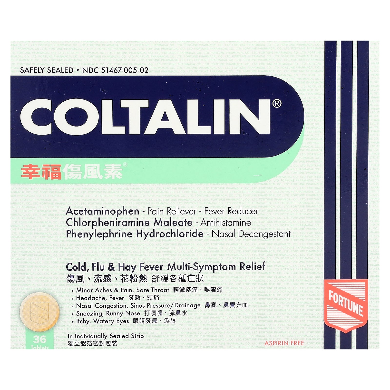 Fortune Pharm, Coltalin, 36 Tablets