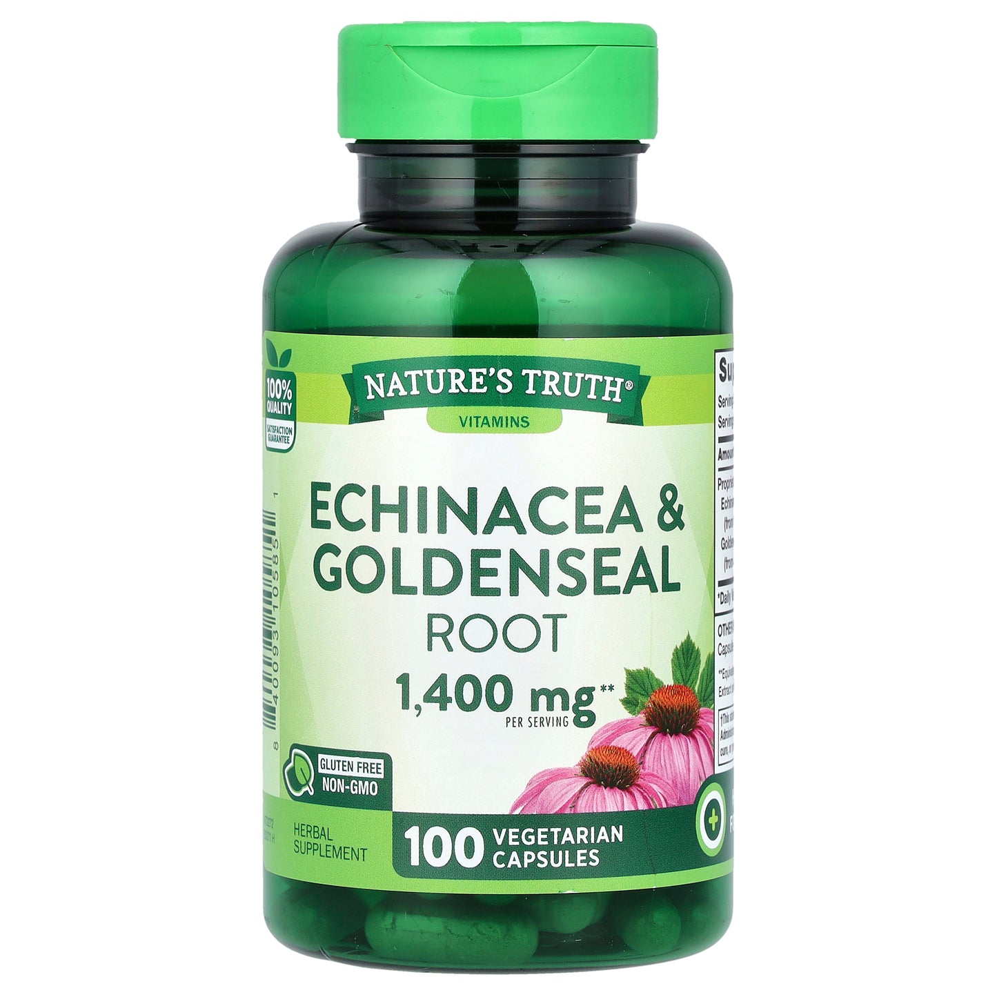 Nature's Truth, Echinacea & Goldenseal Root, 100 Vegetarian Capsules