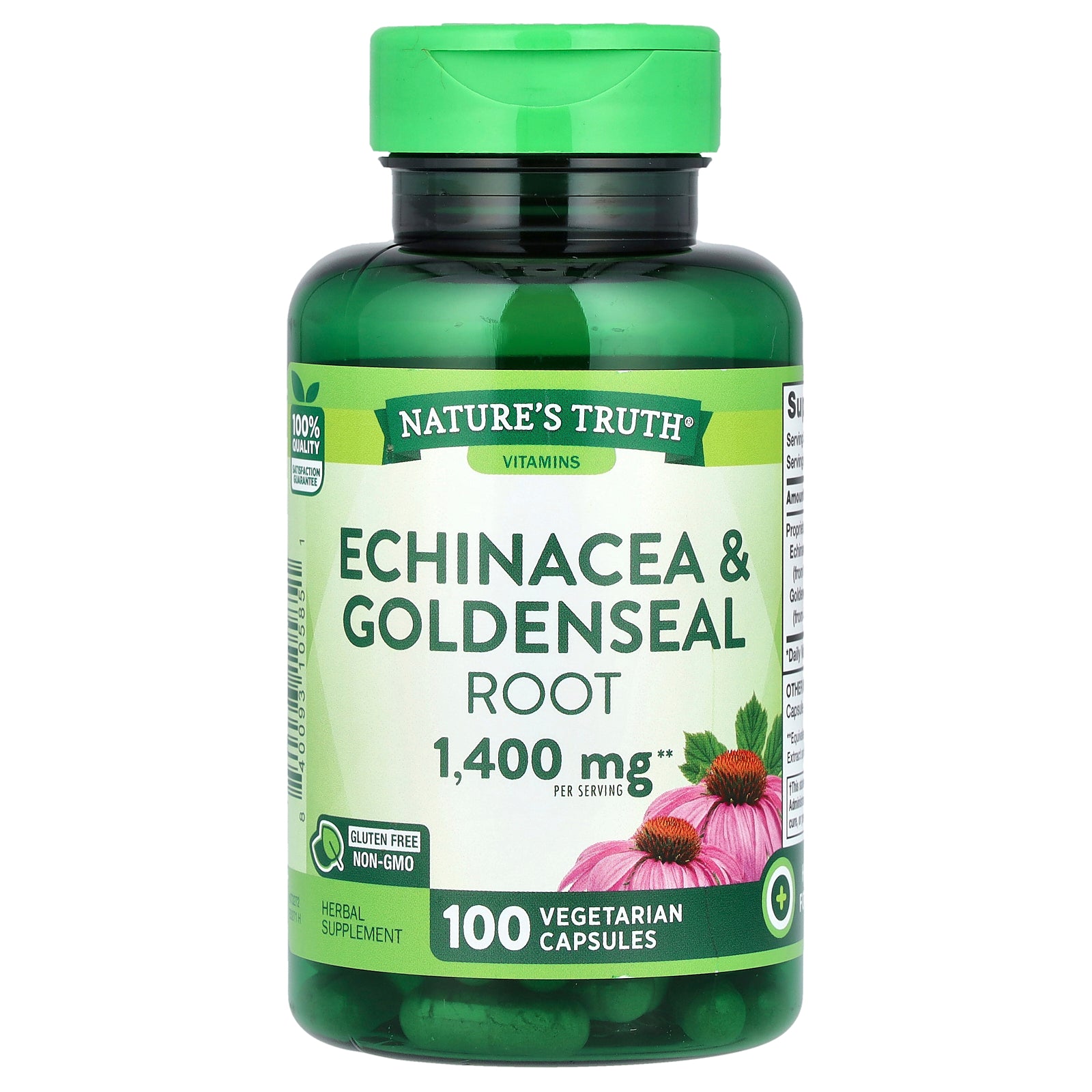 Nature's Truth, Echinacea & Goldenseal Root, 100 Vegetarian Capsules
