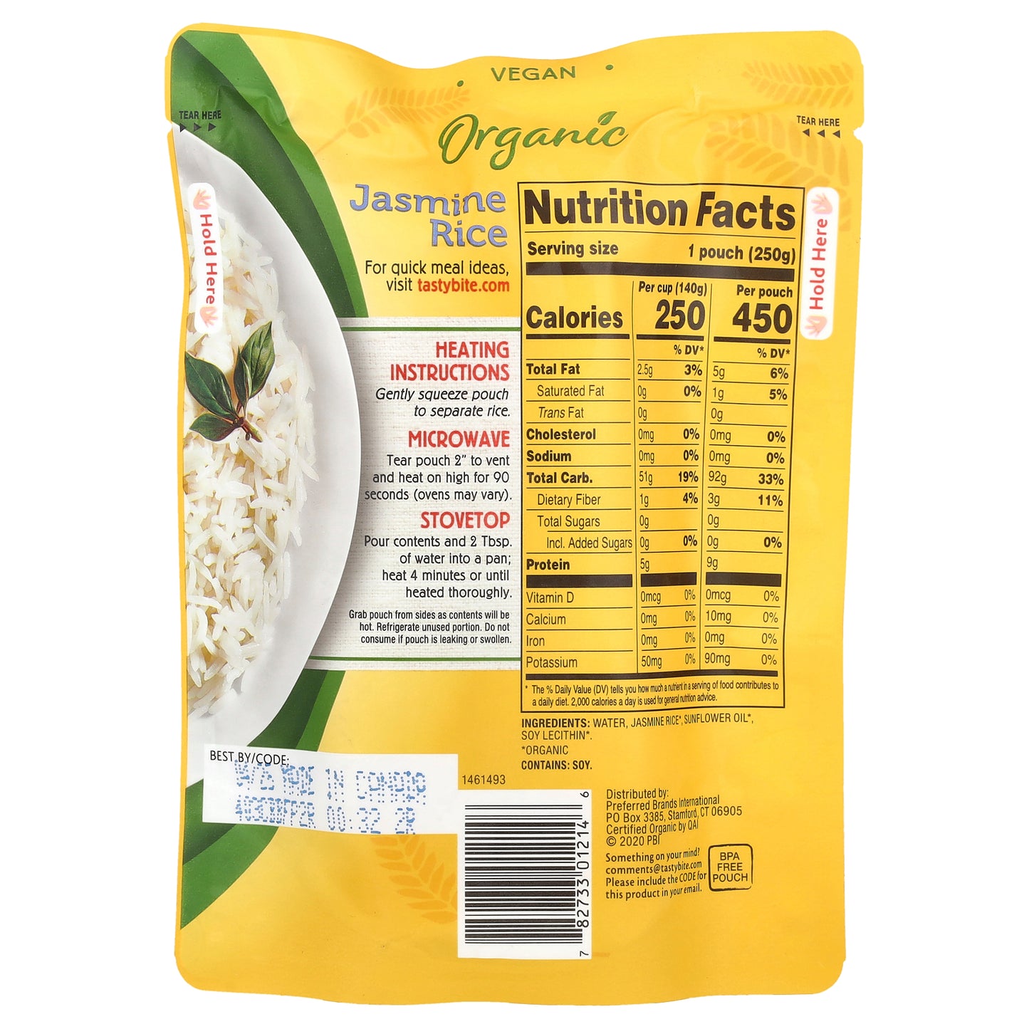 Tasty Bite, Organic Jasmine Rice, 8.8 oz (250 g)