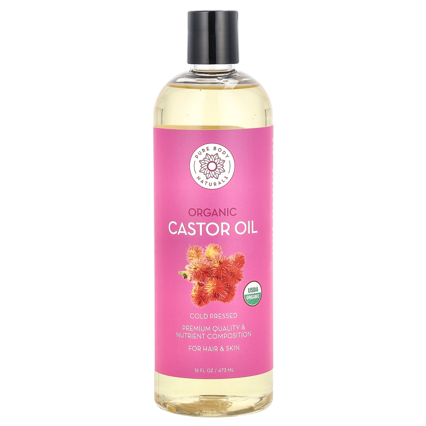 Pure Body Naturals, Organic Castor Oil, 16 fl oz (473 ml)