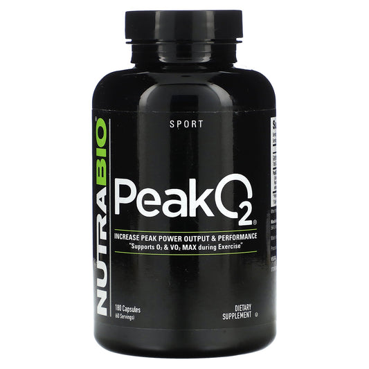 NutraBio, Peak O2, 180 Capsules