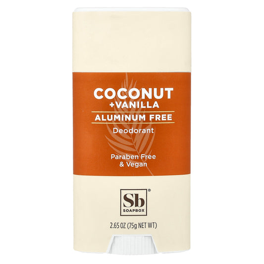 Soapbox, Aluminum Free Deodorant, Coconut Vanilla, 2.65 oz (75 g)