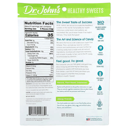 Dr. John's Healthy Sweets, Classic Fruit Hard Candy, Blue Raspberry, Cherry, Grape, Lemon, Lime, & Orange, 3.85 oz (109 g)