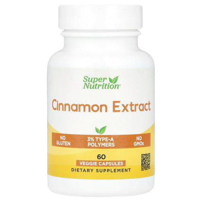 Super Nutrition, Cinnamon Extract, 60 Veggie Capsules (250 mg per Capsule)