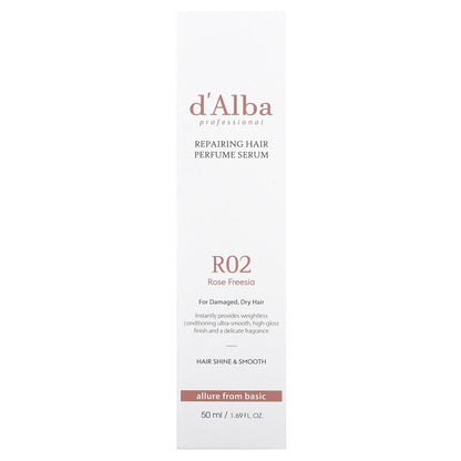 d'Alba, Professional, Repairing Hair Perfume Serum, R02 Rose Freesia , 1.69 fl oz (50 ml)