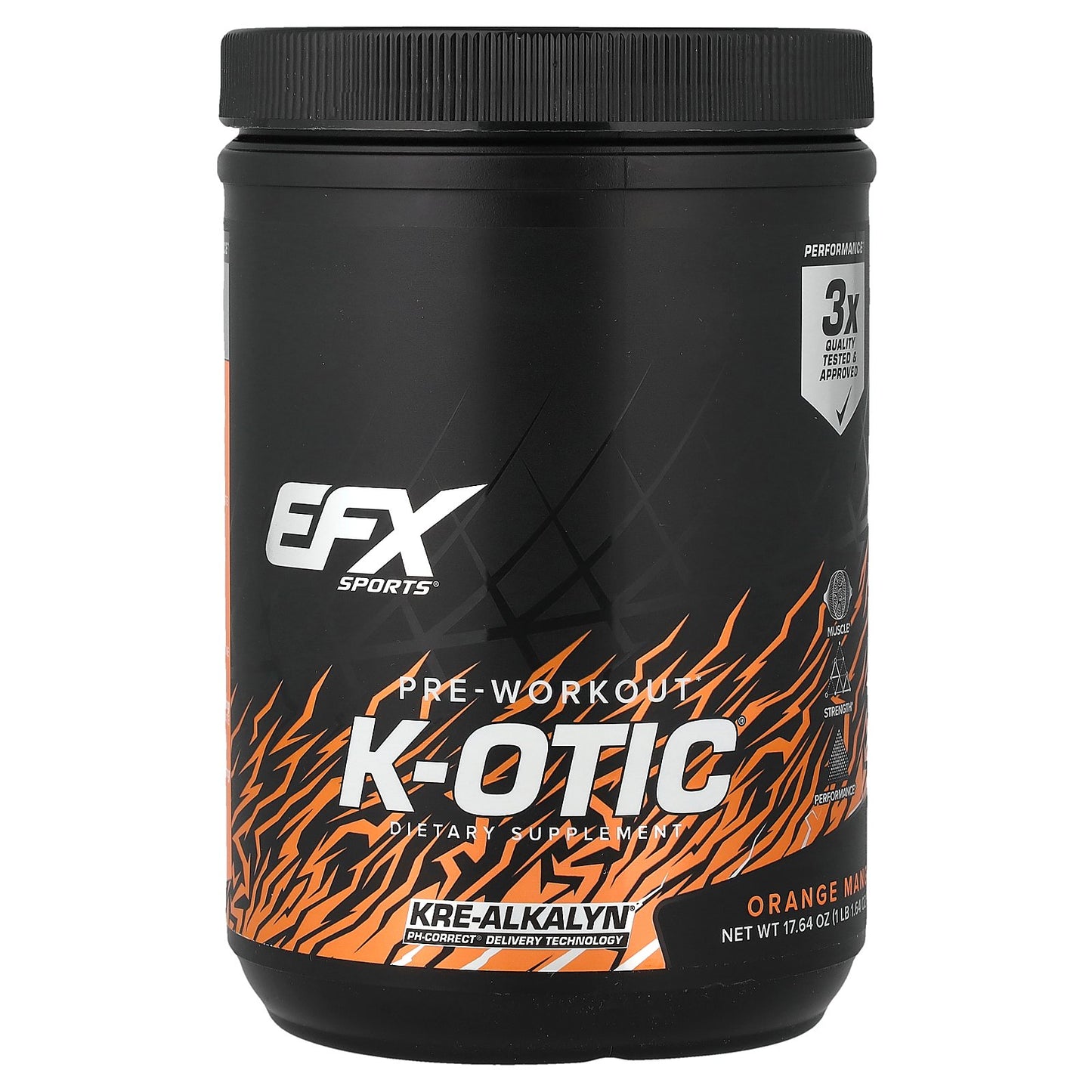 EFX Sports, K-otic® Pre-Workout, Orange Mango, 1 lb 1.64 oz (500 g)