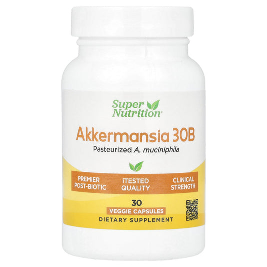 Super Nutrition, Akkermansia 30B Pasteurized A. Muciniphila, 30 Veggie Capsules