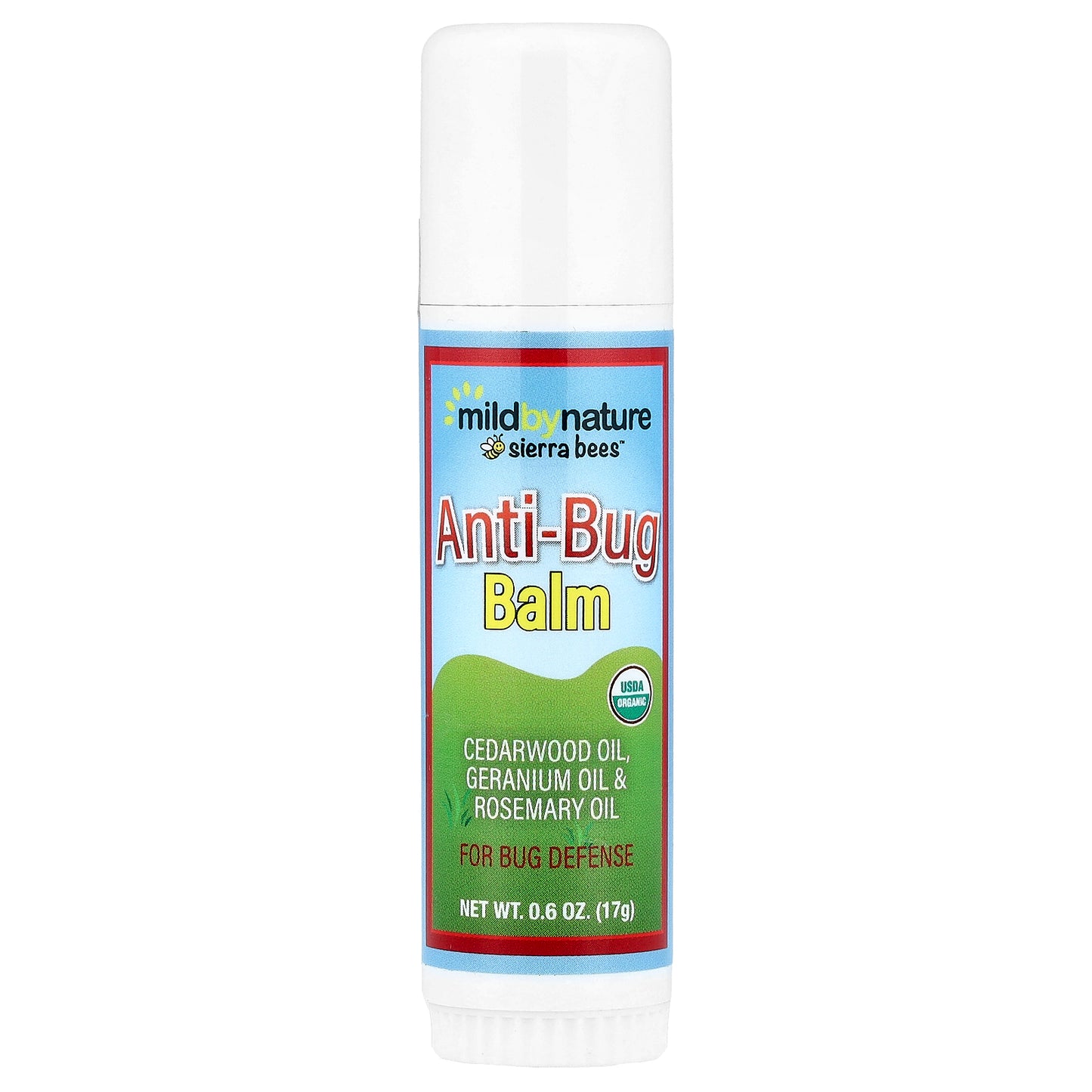 Mild By Nature, Anti-Bug Balm Stick, Cedarwood, Geranium & Rosemary Oil, 0.6 oz (17 g)