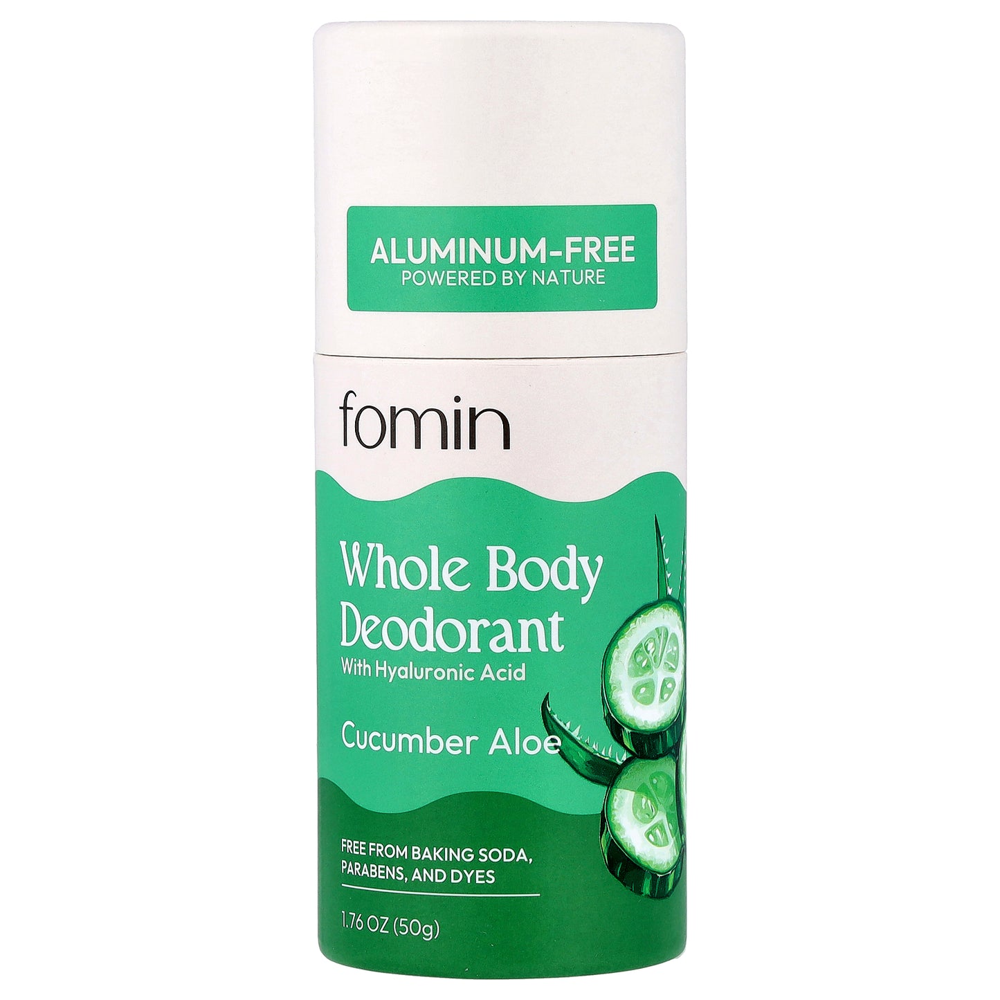 fomin, Whole Body Deodorant, Aluminum Free, Cucumber Aloe, 1.76 oz (50 g)