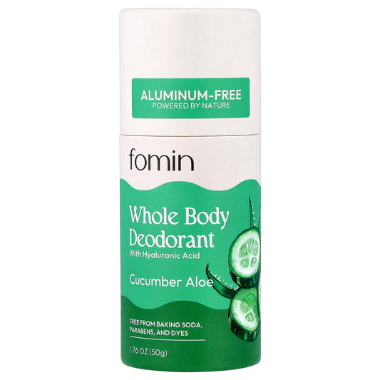 fomin, Whole Body Deodorant, Aluminum Free, Cucumber Aloe, 1.76 oz (50 g)